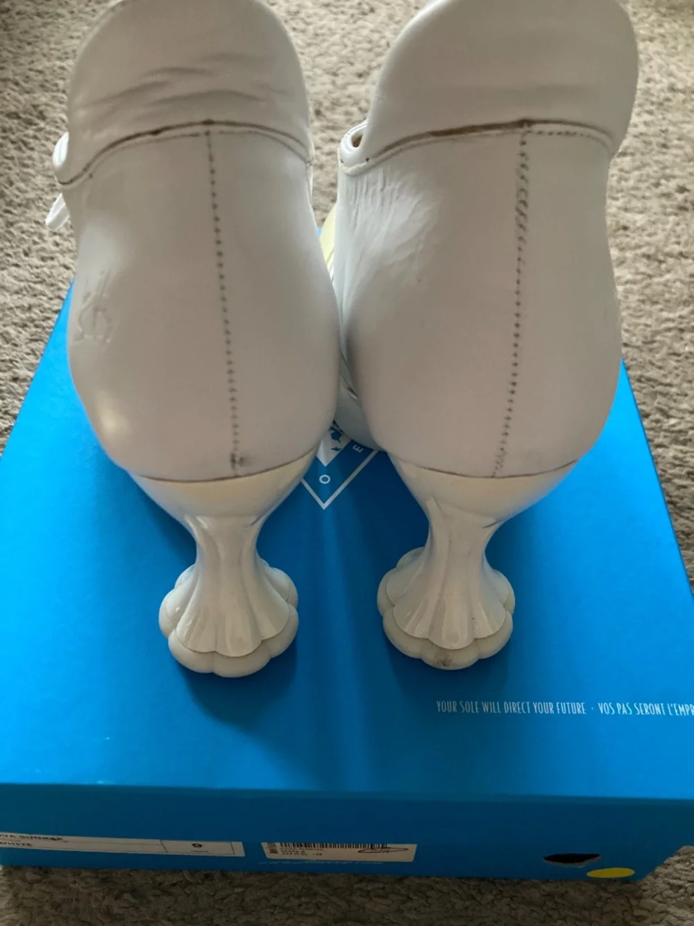 John Fluevog White Sova Sundae Platform, Size 9